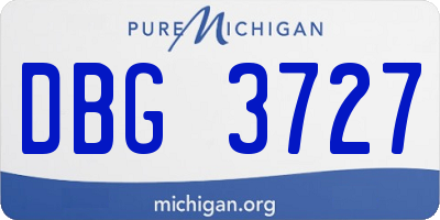 MI license plate DBG3727