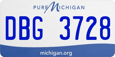 MI license plate DBG3728