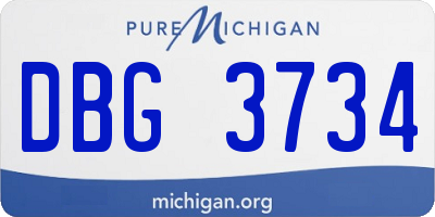 MI license plate DBG3734