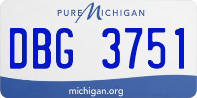 MI license plate DBG3751