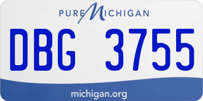 MI license plate DBG3755