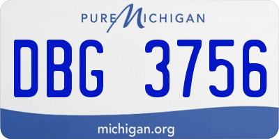 MI license plate DBG3756