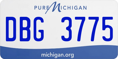 MI license plate DBG3775