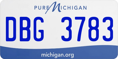 MI license plate DBG3783