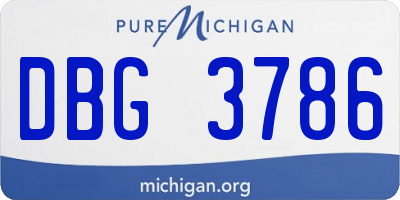 MI license plate DBG3786