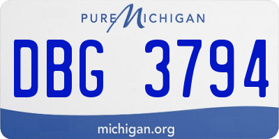 MI license plate DBG3794