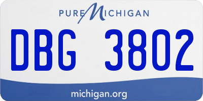 MI license plate DBG3802