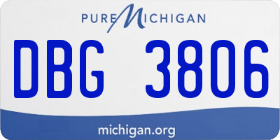 MI license plate DBG3806