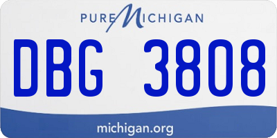 MI license plate DBG3808