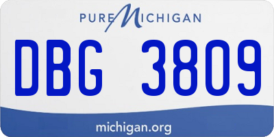 MI license plate DBG3809