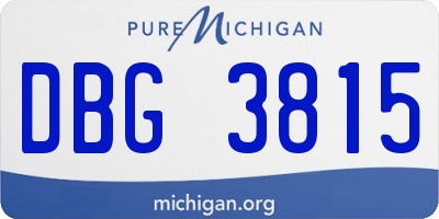 MI license plate DBG3815