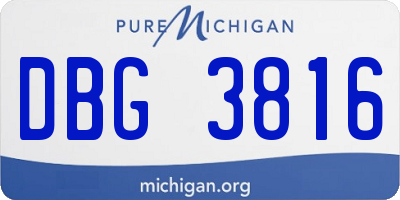 MI license plate DBG3816