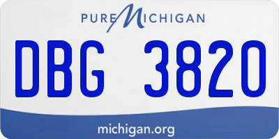 MI license plate DBG3820