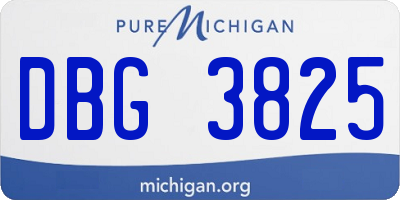 MI license plate DBG3825