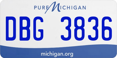 MI license plate DBG3836