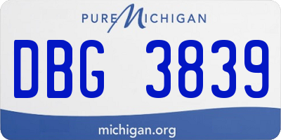 MI license plate DBG3839