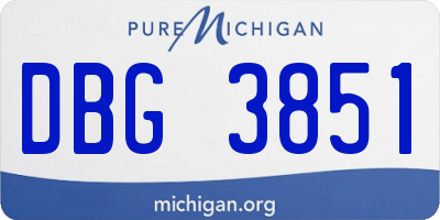 MI license plate DBG3851