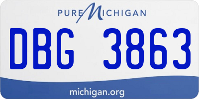 MI license plate DBG3863