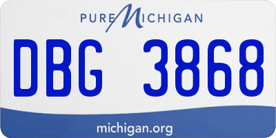 MI license plate DBG3868