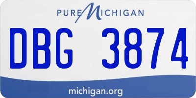 MI license plate DBG3874