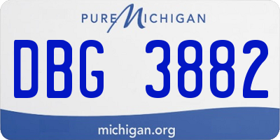 MI license plate DBG3882