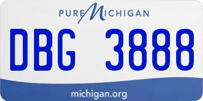 MI license plate DBG3888