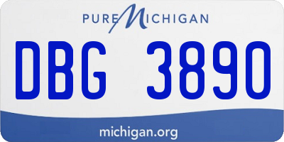 MI license plate DBG3890