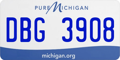 MI license plate DBG3908