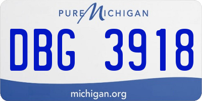 MI license plate DBG3918
