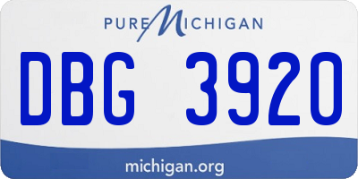 MI license plate DBG3920