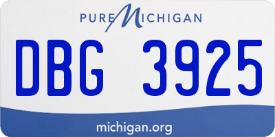 MI license plate DBG3925