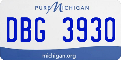 MI license plate DBG3930