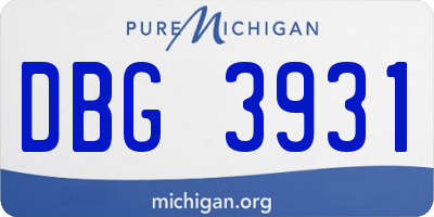MI license plate DBG3931