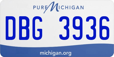 MI license plate DBG3936