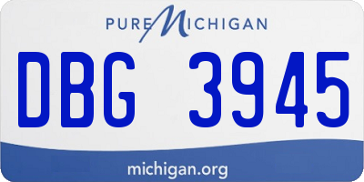 MI license plate DBG3945