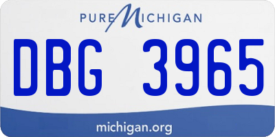 MI license plate DBG3965