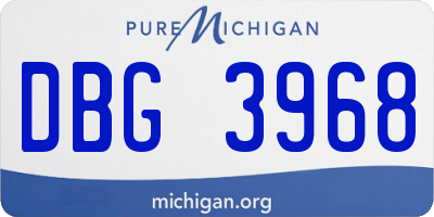 MI license plate DBG3968