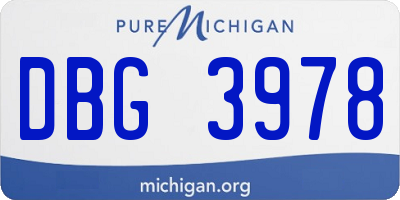 MI license plate DBG3978