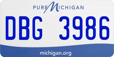 MI license plate DBG3986