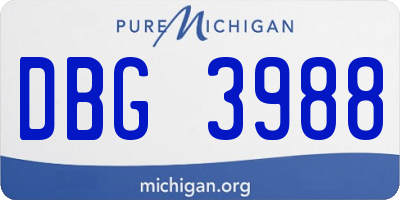 MI license plate DBG3988