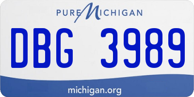 MI license plate DBG3989
