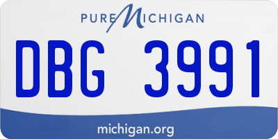 MI license plate DBG3991