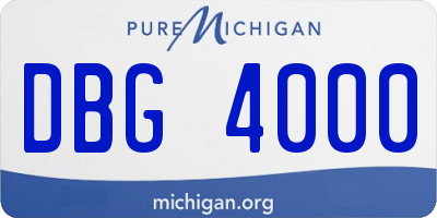 MI license plate DBG4000