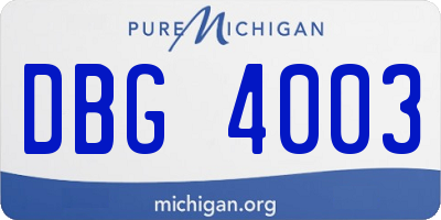 MI license plate DBG4003