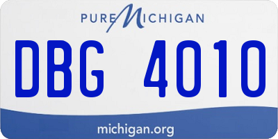 MI license plate DBG4010