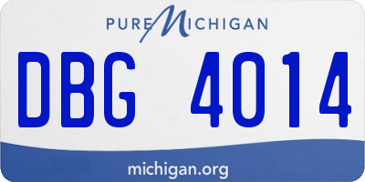 MI license plate DBG4014