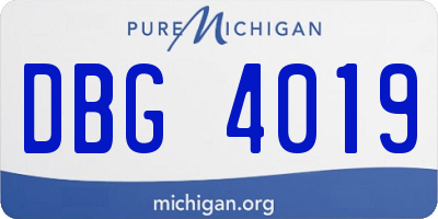MI license plate DBG4019