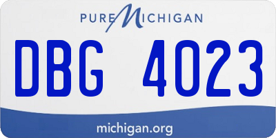 MI license plate DBG4023