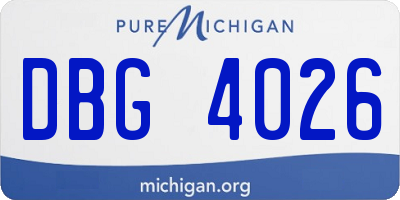 MI license plate DBG4026