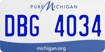 MI license plate DBG4034